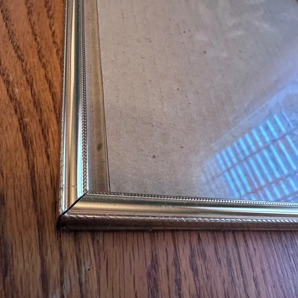 Picture Frame 8x10 Gold Tone Ornate Metal Vintage Tabletop Easel MCM
